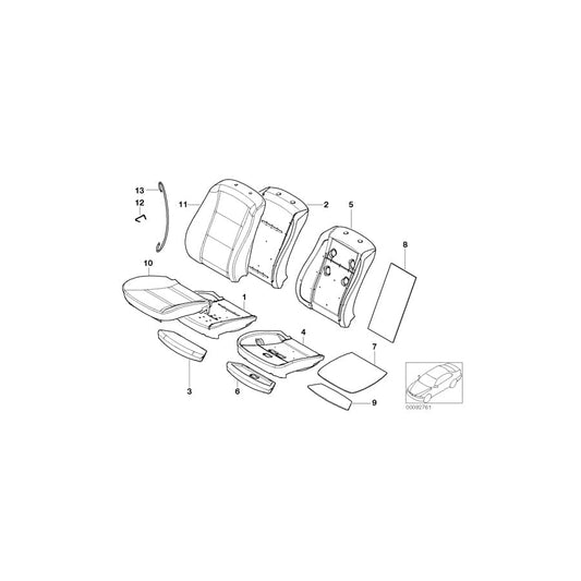 Genuine BMW 52107075371 E61 E60 Seat Upholstery (Inc. M5, 530xi & 535d) | ML Performance UK Car Parts