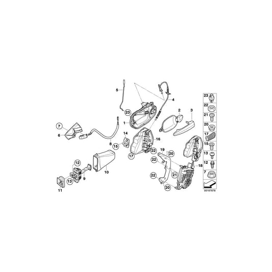 Genuine BMW 51217076251 E60 E61 Door Handle, Inside Left, Titanium GRAU (Inc. 530xd, 520d & 545i) | ML Performance UK Car Parts
