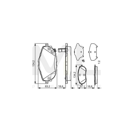 Bosch 0986Tb3213 Brake Pad Set With Acoustic Wear Warning, With Accessories  | ML Performance Car Parts