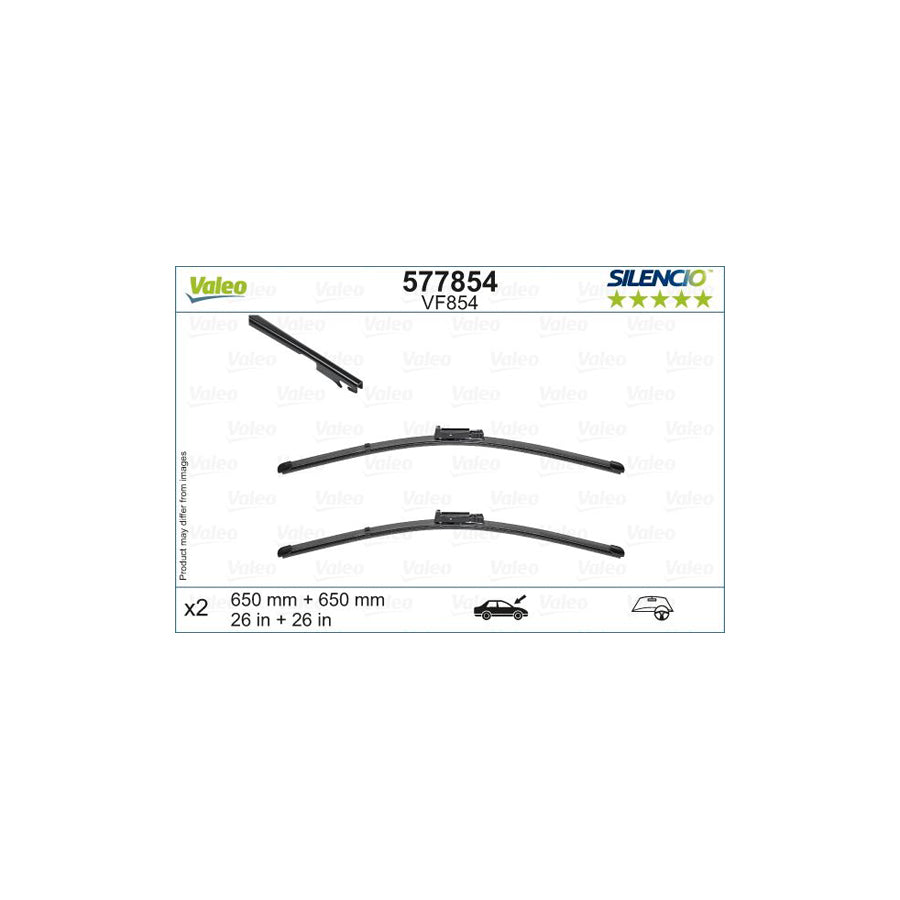 Valeo Silencio Flat Blade Set 577854 Wiper Blade | ML Performance UK Car Parts