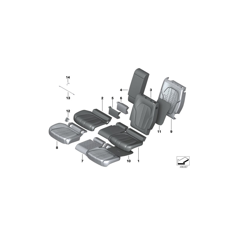 Genuine BMW 52208493790 G05 G07 Basic Backrest Leather Cover, Right COFFEE (Inc. X5 M50dX, X7 30dX & X5 40iX) | ML Performance UK