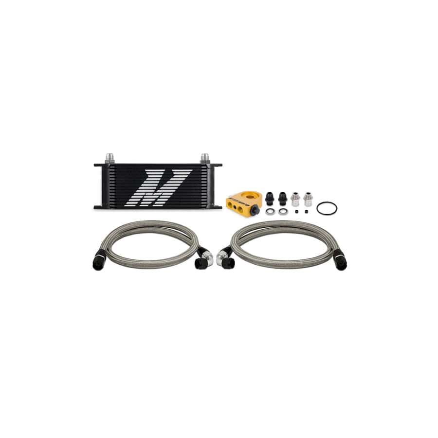 Mishimoto MMOC-U16TBK Universal Thermostatic Oil Cooler Kit 16-Row Black