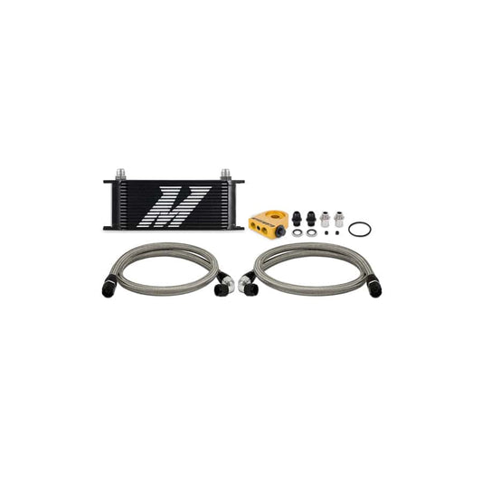 Mishimoto MMOC-U16TBK Universal Thermostatic Oil Cooler Kit 16-Row Black