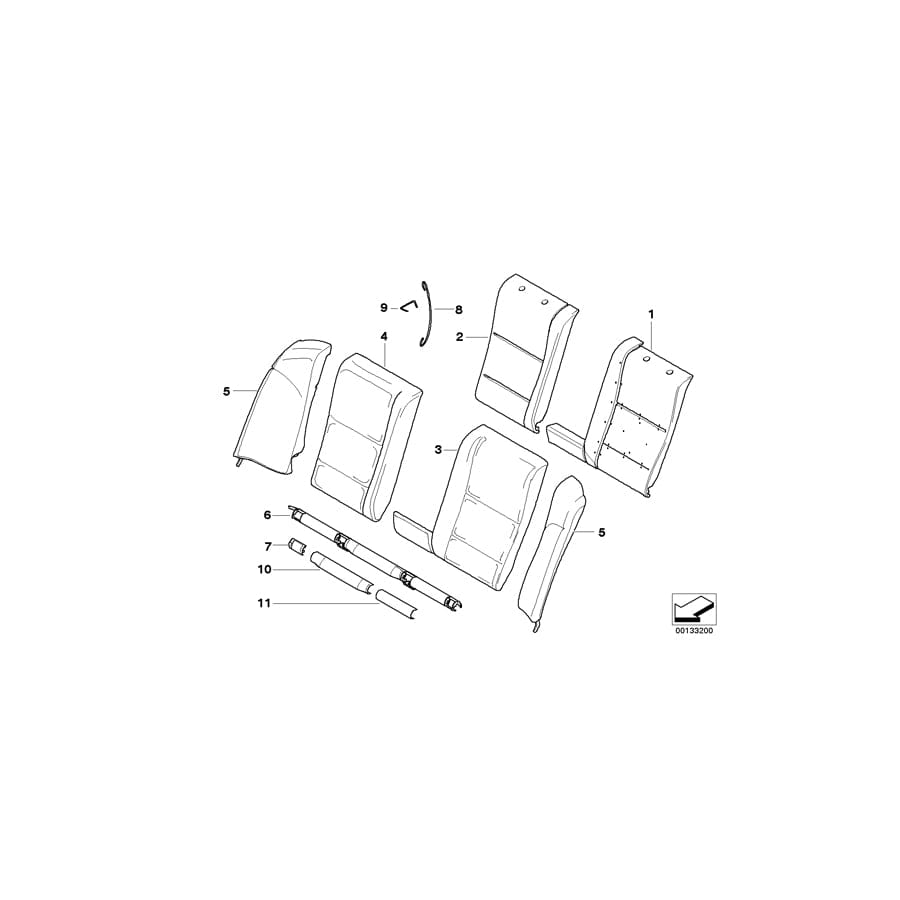 Genuine BMW 52206965192 E60 E60 Side Finisher Cloth, Right GRAU (Inc. 545i, 530d & 525i) | ML Performance UK Car Parts