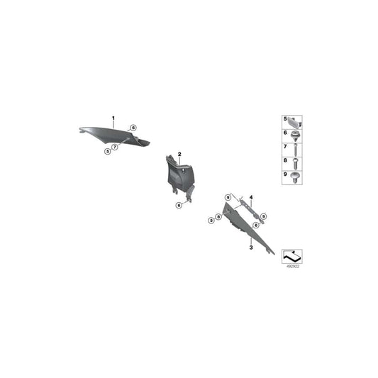 Genuine BMW 51438069802 F92 G15 Right Column A Cover ANTHRAZIT (Inc. 840i, 840iX & M8) | ML Performance UK Car Parts