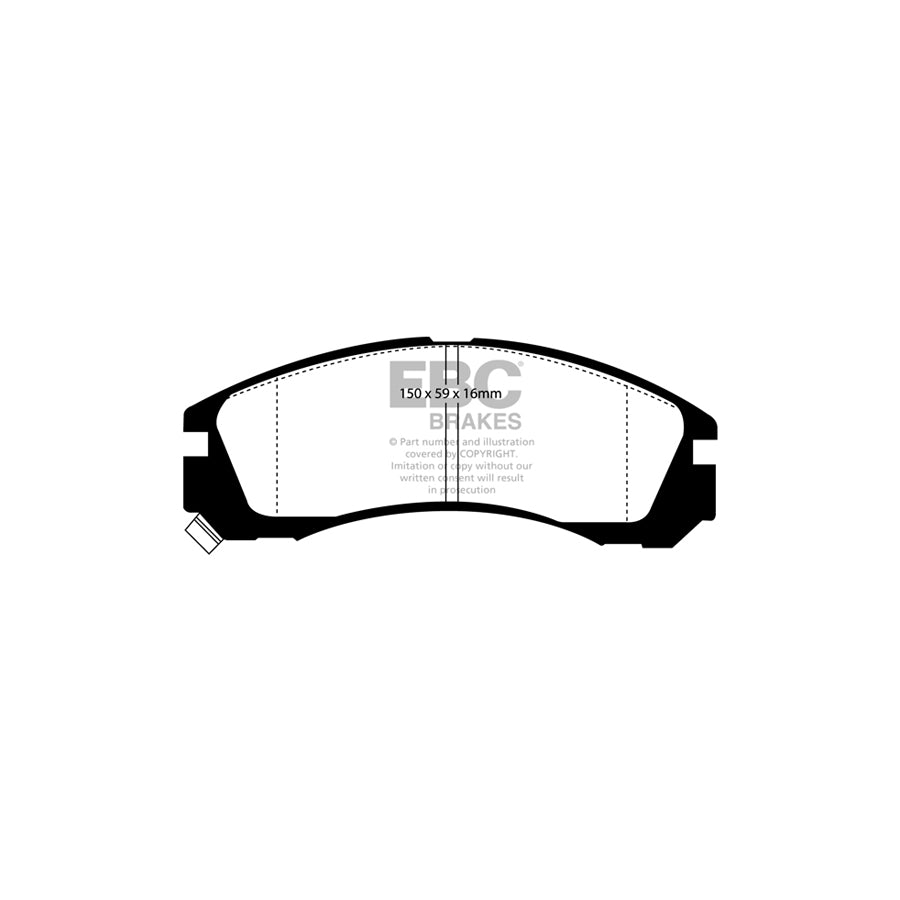 EBC PD01KF338 Citroen Mitsubishi Peugeot Greenstuff Front Brake Pad & Plain Disc Kit  - Akebono Caliper (Inc. C-Crosser, Lancer, 4007) 2 | ML Performance UK Car Parts