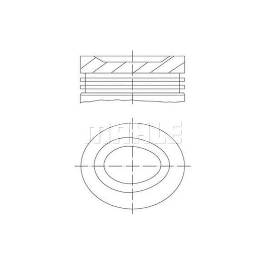 MAHLE ORIGINAL 676 20 00 Piston 75,5 mm, with piston rings | ML Performance Car Parts