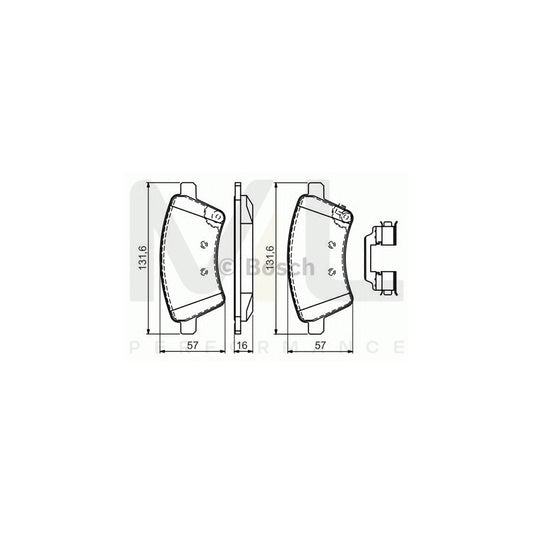 Bosch 0986494584 Brake Pad Set With Acoustic Wear Warning, With Anti-Squeak Plate, With Bolts/Screws, With Mounting Manual BP1040 | ML Performance Car Parts