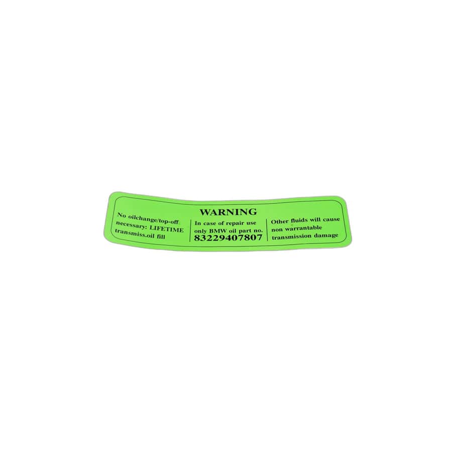 Genuine BMW 24111423620 E39 E53 E31 Stick-On Label (Inc. 840Ci, 735i & 535i) | ML Performance UK Car Parts