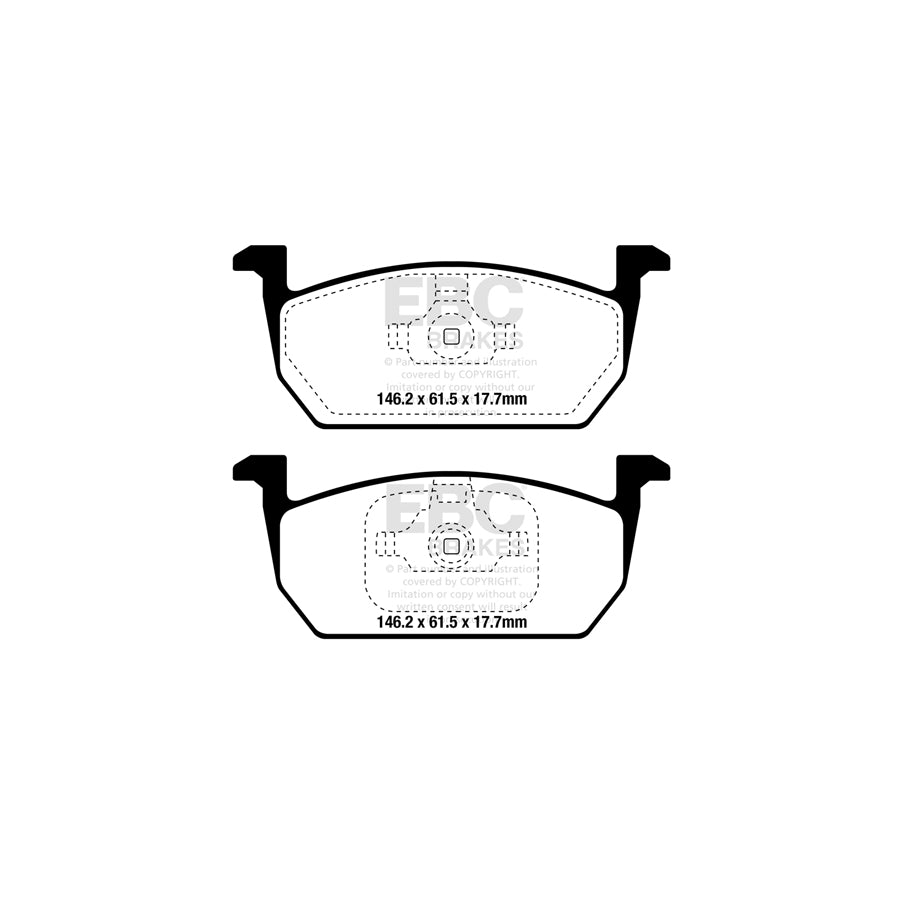 EBC PDKF2436 Seat Leon Ultimax Front Brake Pad & Plain Disc Kit - TRW Caliper 2 | ML Performance UK Car Parts