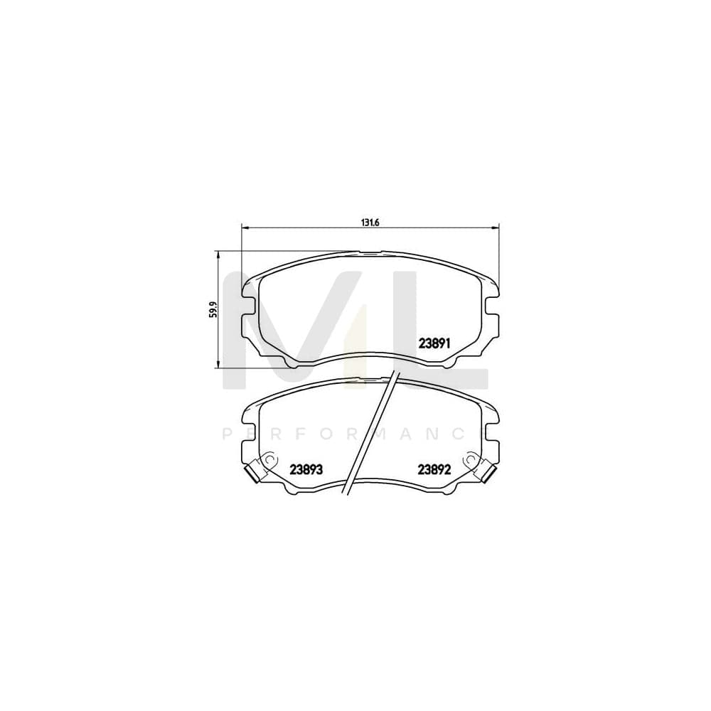 Brembo P 30 018X Brake Pad Set With Acoustic Wear Warning | ML Performance Car Parts