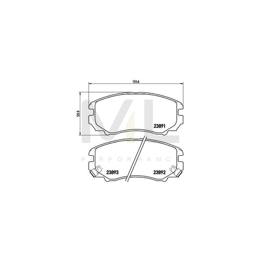 Brembo P 30 018X Brake Pad Set With Acoustic Wear Warning | ML Performance Car Parts