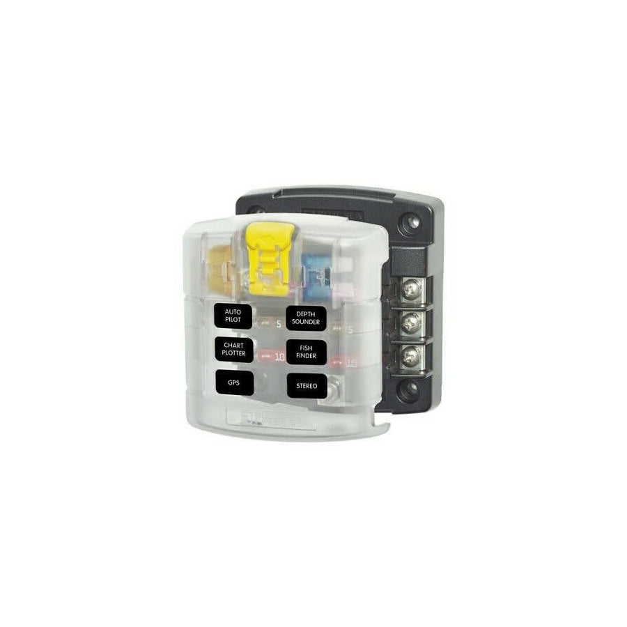 Blue Sea Systems Fuse Block ST-Blade 6 Circuits with Grounding/cvr - 5025B-BSS | ML Performance UK Car Parts
