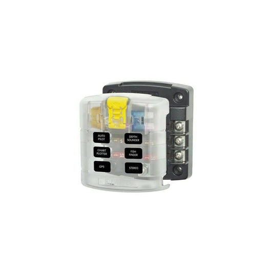 Blue Sea Systems Fuse Block ST-Blade 6 Circuits with Grounding/cvr - 5025B-BSS | ML Performance UK Car Parts