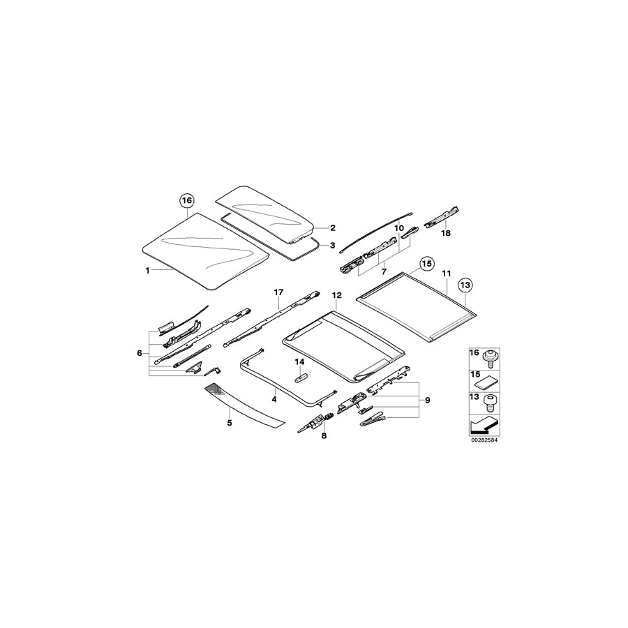Genuine BMW 54108036476 E91 Supended Headliner, Rear ANTHRAZIT (Inc. 325i, 325d & 325xi) | ML Performance UK