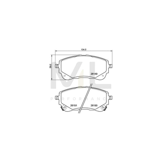 Brembo P 83 177 Brake Pad Set With Acoustic Wear Warning, With Anti-Squeak Plate, With Brake Caliper Screws | ML Performance Car Parts