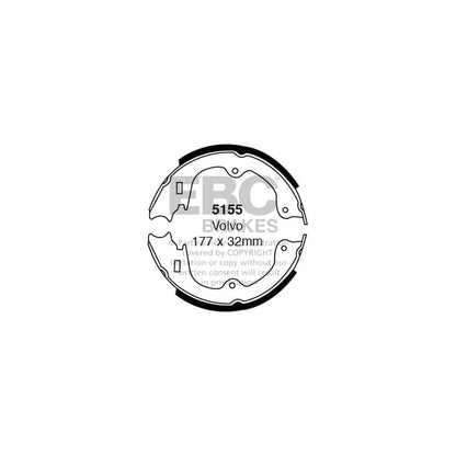 EBC 5155 Volvo Rear Brake Shoes (Inc. 140 & 164) 1 | ML Performance UK Car Parts