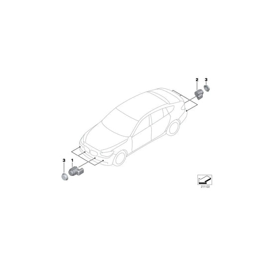 Genuine BMW 66202184214 F07 Ultrasonic Sensor, Color Code only for Individual and special colors (Inc. 530d, 535iX & 550iX 4.4) | ML Performance UK Car Parts