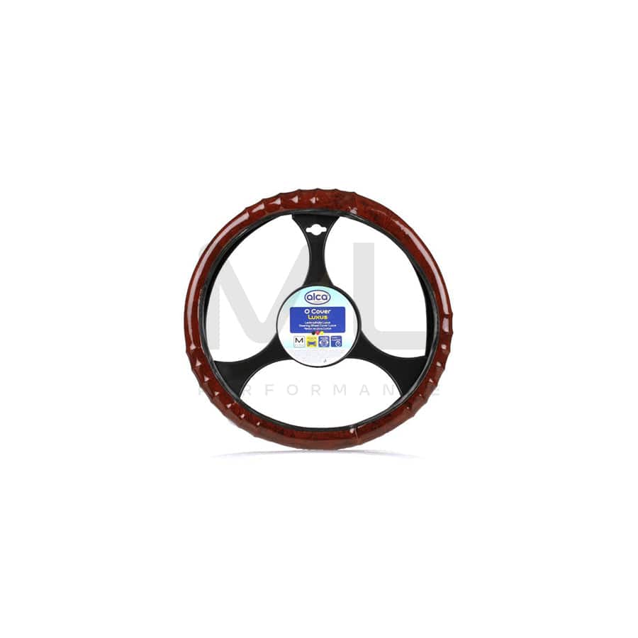 ALCA Luxus 594000 Steering wheel cover Black, Ø: 37-39cm, PVC, wood effect | ML Performance Car Parts