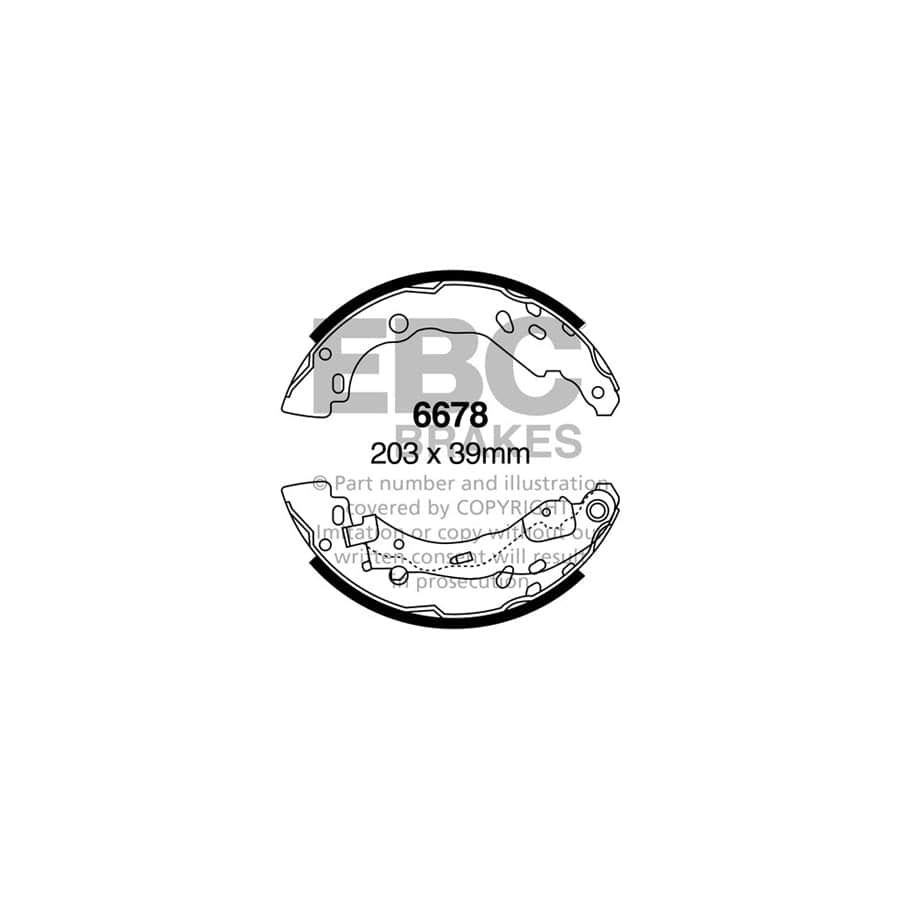 EBC 6678 Citroen Lancia Peugeot Rear Brake Shoes - Girling/TRW Caliper 1 | ML Performance UK Car Parts