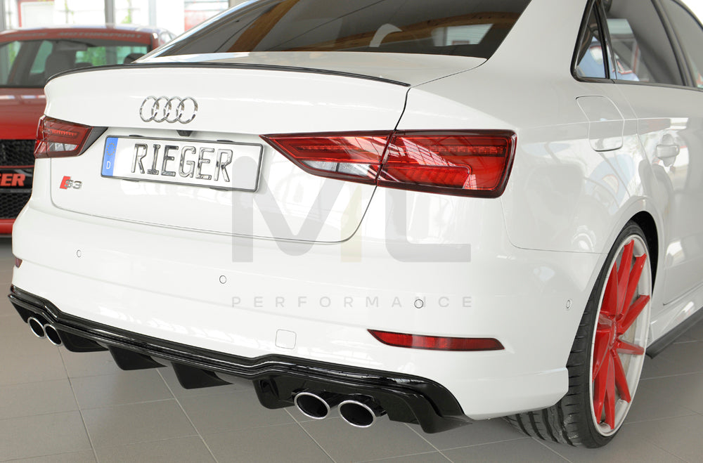 Rieger 00088185 Audi 8V S3 Rear Diffuser - Glossy Black – ML Performance