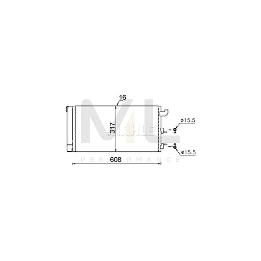 MAHLE ORIGINAL AC 710 000S Air conditioning condenser for FIAT Panda II Hatchback (169) with dryer | ML Performance Car Parts