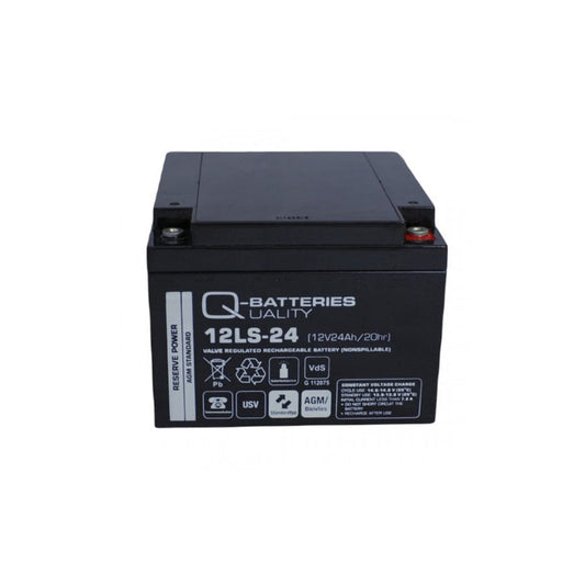 Q-Batteries 12LS24 12V 24Ah lead fleece battery / AGM VRLA with VdS | ML Performance UK Car Parts