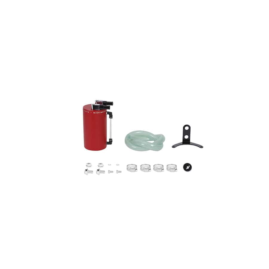 Mishimoto MMOCC-LAWRD Large Aluminum Oil Catch Can - Wrinkle Red