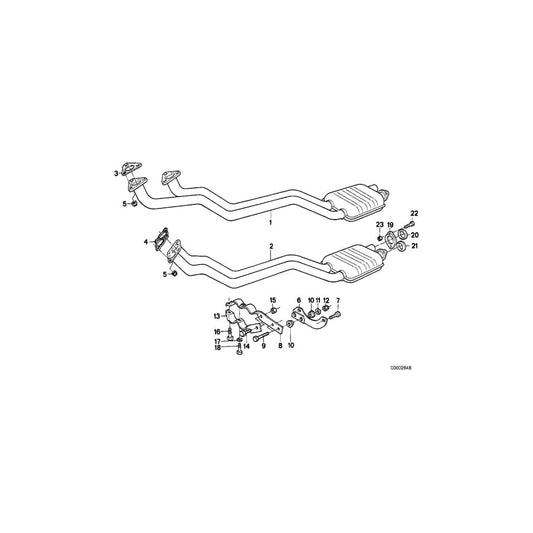 Genuine BMW 18101712181 E34 Exhaust Pipe Front Silencer (Inc. 520i & 525i) | ML Performance UK Car Parts