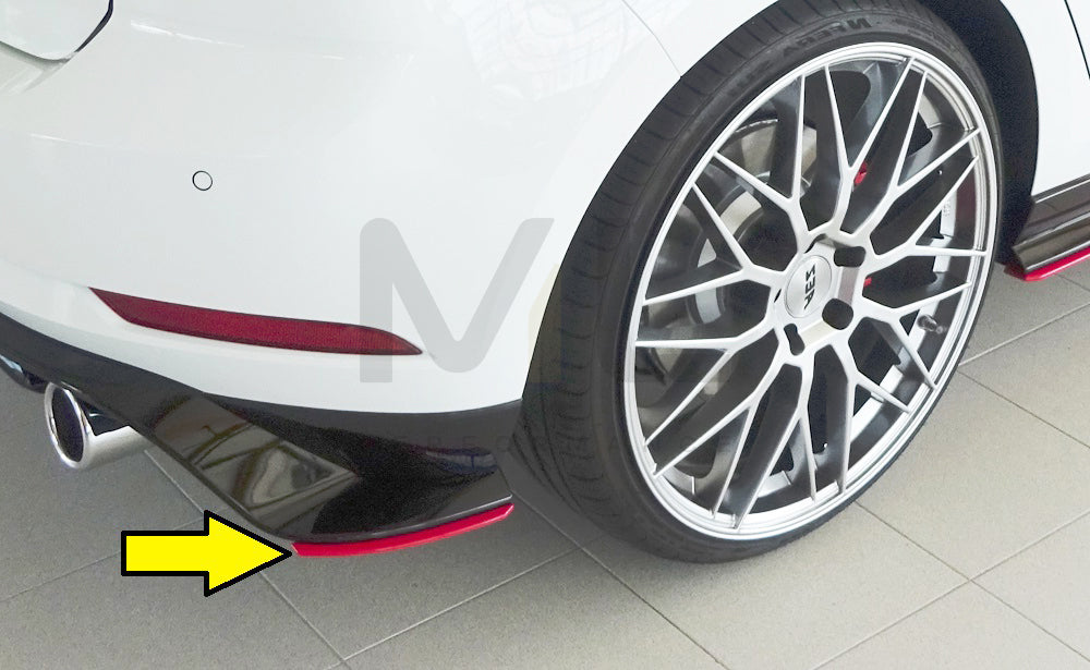 Rieger 00059519 VW Mk7 Golf GTI-TCR Rear Side Splitter 7 | ML Performance UK Car Parts