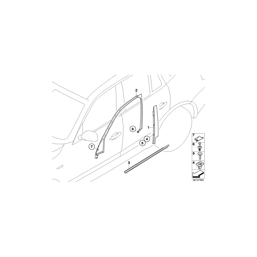 Genuine BMW 51333402330 E83 Channel Cover,Exterior,Door, Front Right GLANZSCHWARZ (Inc. X3 3.0d, X3 3.0sd & X3 2.5i) | ML Performance UK
