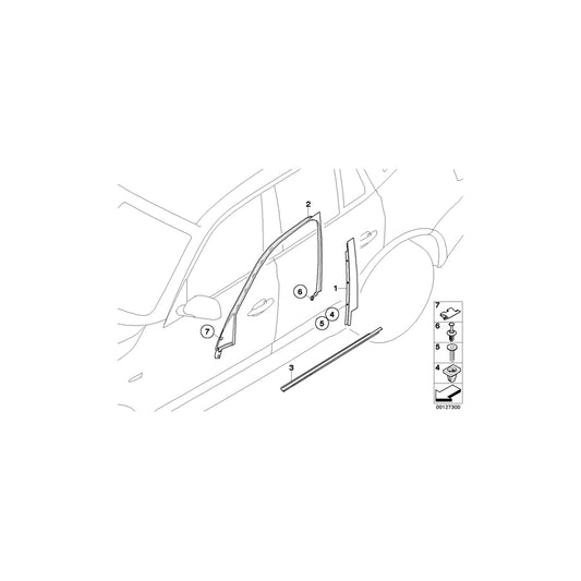 Genuine BMW 51333402330 E83 Channel Cover,Exterior,Door, Front Right GLANZSCHWARZ (Inc. X3 3.0d, X3 3.0sd & X3 2.5i) | ML Performance UK