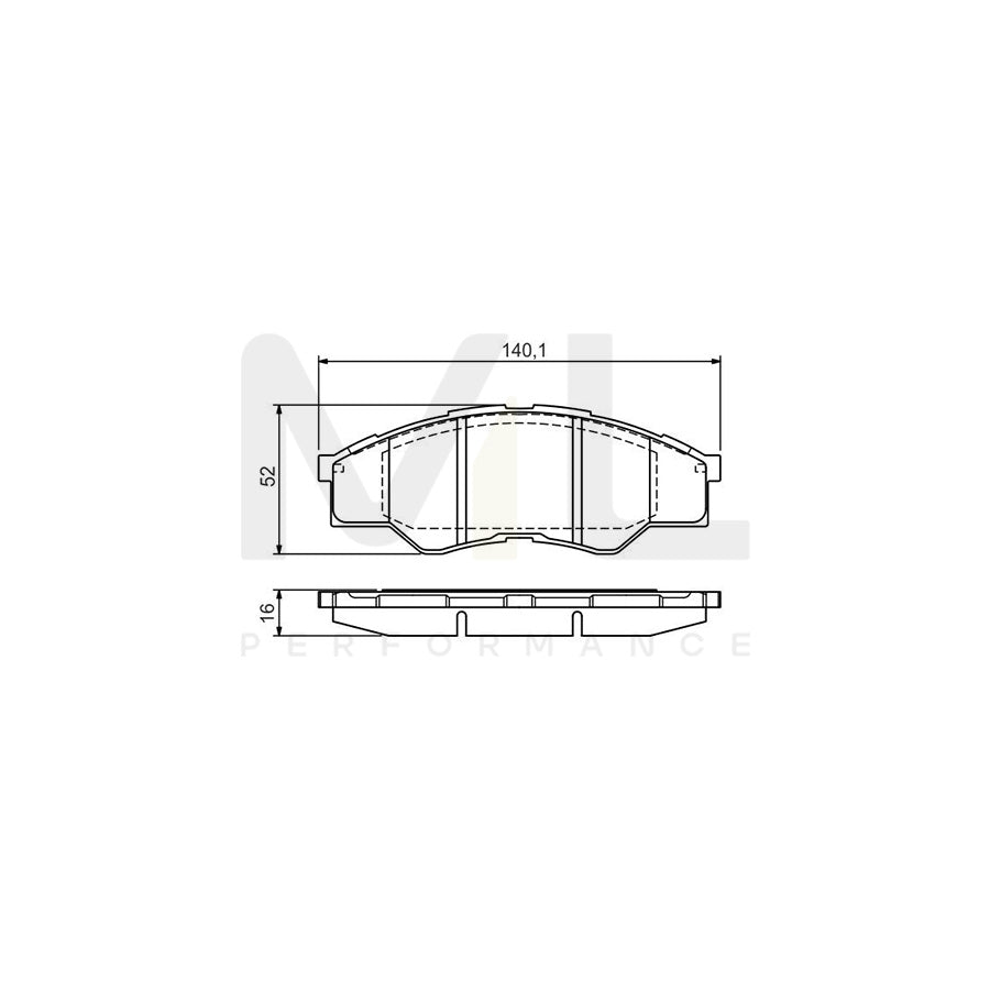 Bosch 0986Tb3173 Brake Pad Set For Toyota Hilux Pick-Up  | ML Performance Car Parts