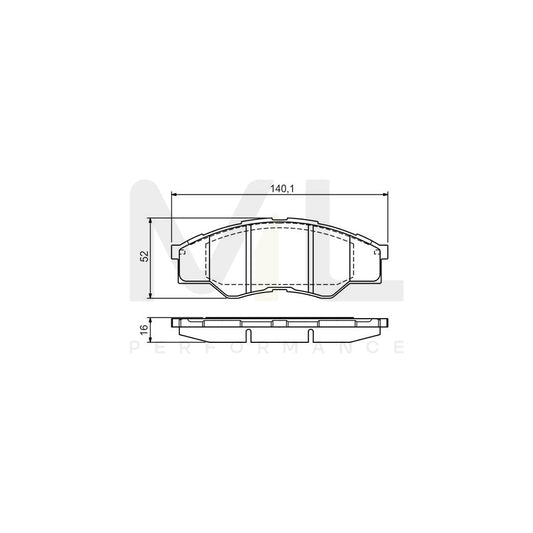 Bosch 0986Tb3173 Brake Pad Set For Toyota Hilux Pick-Up  | ML Performance Car Parts