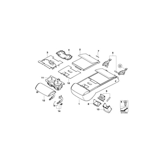 Genuine BMW 52206988610 E60 E60 Armrest Basis With Shelf, Cloth BEIGE (Inc. 525d, 550i & 520i) | ML Performance UK Car Parts