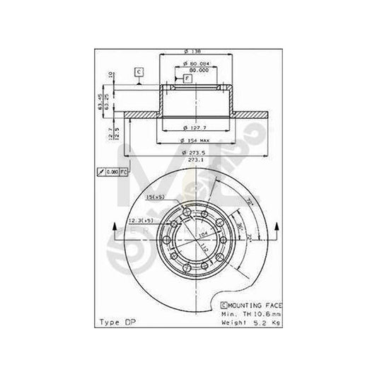 BREMBO 08.1511.20 Brake Disc suitable for MERCEDES-BENZ /8 Solid | ML Performance Car Parts