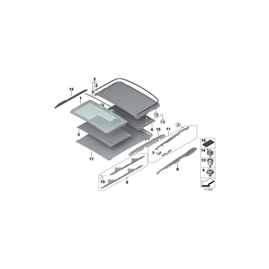 Genuine BMW 54107261732 Glass Cover, Front (Inc. 318dX, 328dX & 328iX) | ML Performance UK
