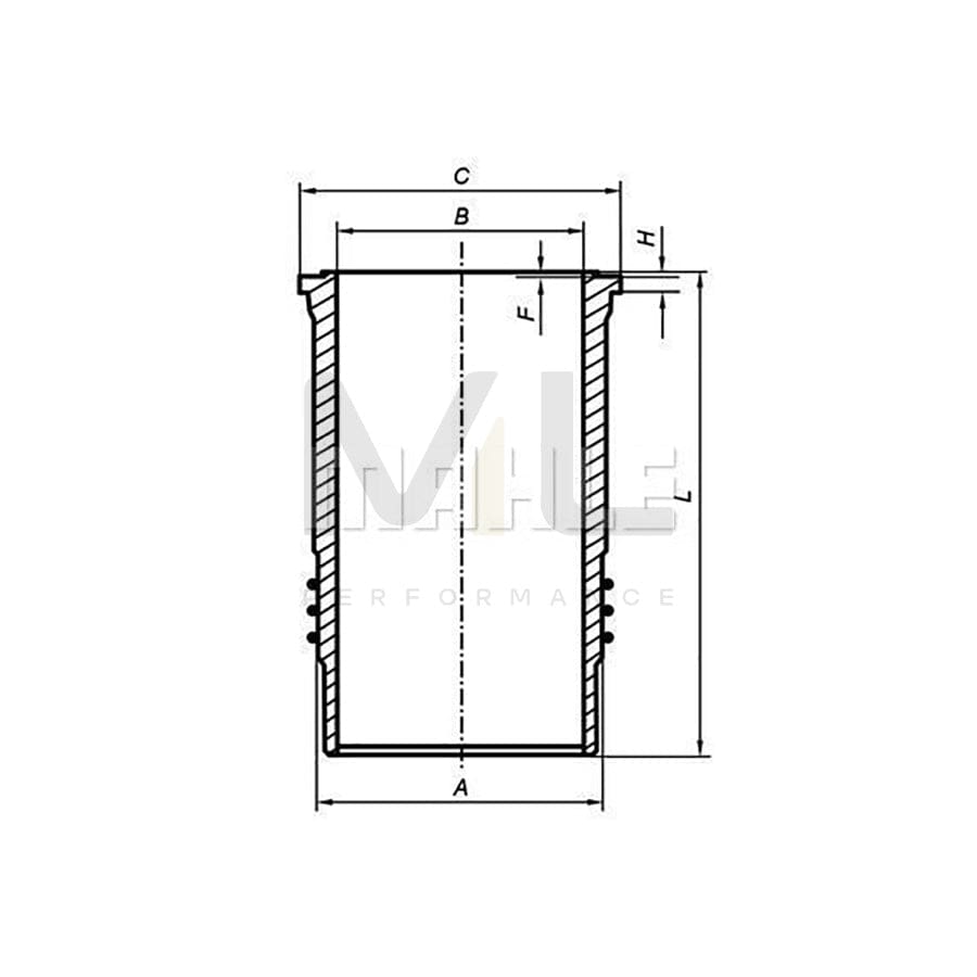 MAHLE ORIGINAL 439 WN 05 01 Cylinder Sleeve 122,0mm | ML Performance Car Parts
