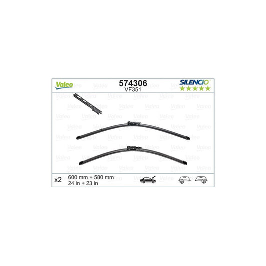 Valeo Silencio Flat Blade Set, Silencio X.Trm 574306 Wiper Blade | ML Performance UK Car Parts