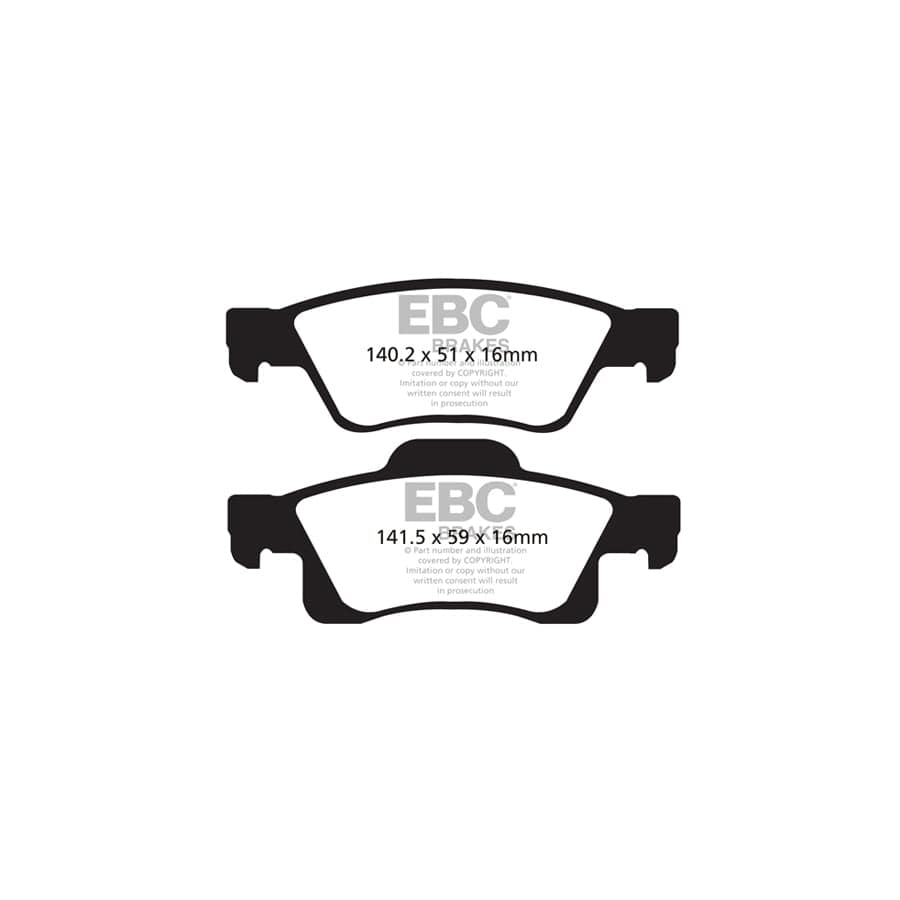EBC PDKR296 Dodge Jeep Ultimax Rear Brake Pad & Plain Disc Kit - ATE Caliper (Inc. Durango & Grand Cherokee) 2 | ML Performance UK Car Parts