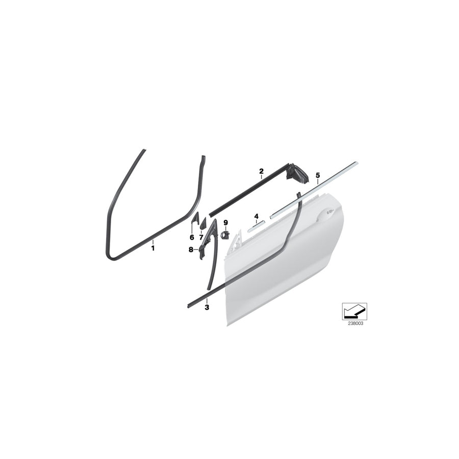 Genuine BMW 51337221179 F12 F13 Seal, Door Seam, Entry, Left (Inc. M6, 640i & 650iX 4.0) | ML Performance UK