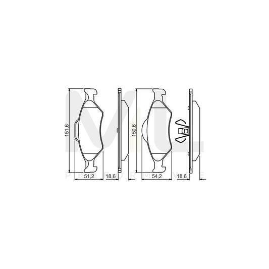 Bosch 0986495247 Brake Pad Set With Piston Clip BP1546 | ML Performance Car Parts