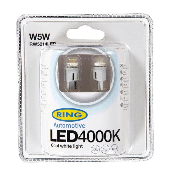 RING RW5014LED 12V LED (501-W5W) 25lm 4000K Cool White Capless W2.1 x 9.5d Side & Tail/Interior | ML Performance