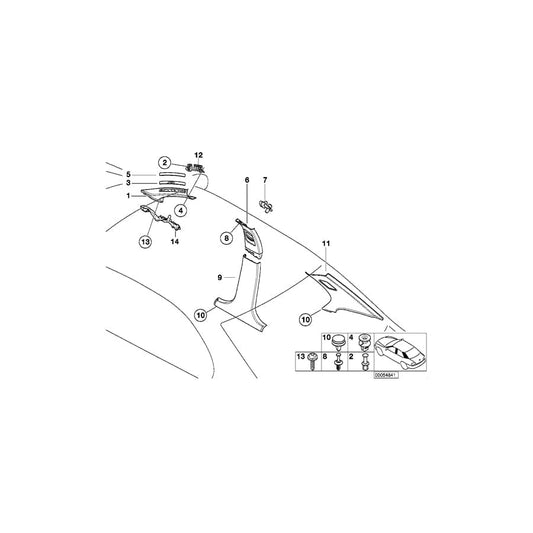 Genuine BMW 51438268192 E46 Right Column A Cover HELLGRAU (Inc. 330i, 330xd & 323i) | ML Performance UK Car Parts