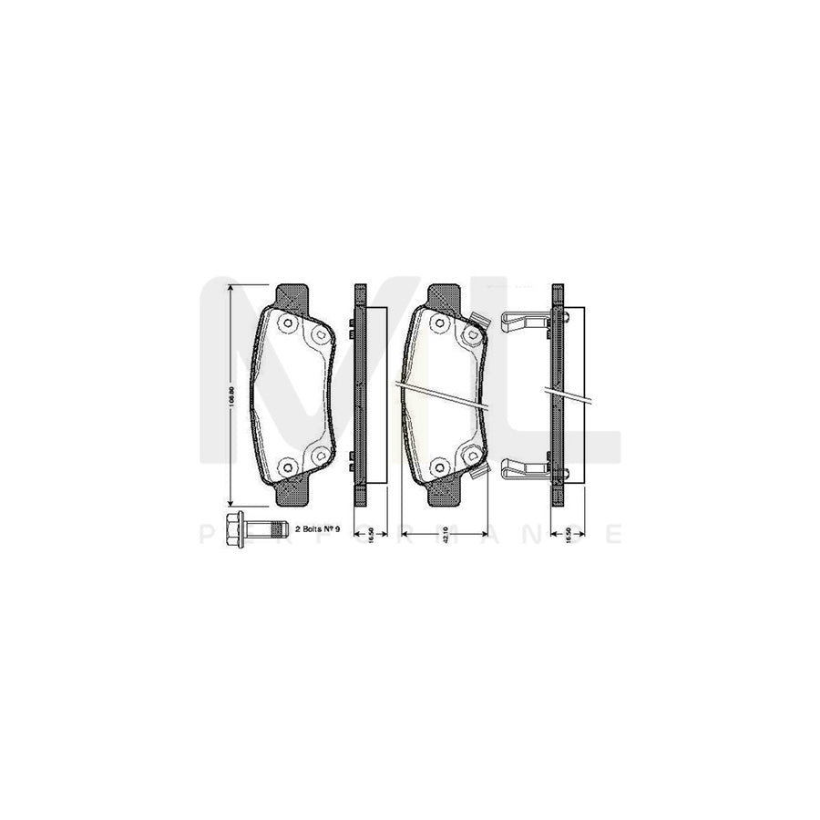 Bosch 0986Tb3014 Brake Pad Set For Honda Cr-V Excl. Wear Warning Contact, With Bolts, With Accessories  | ML Performance Car Parts