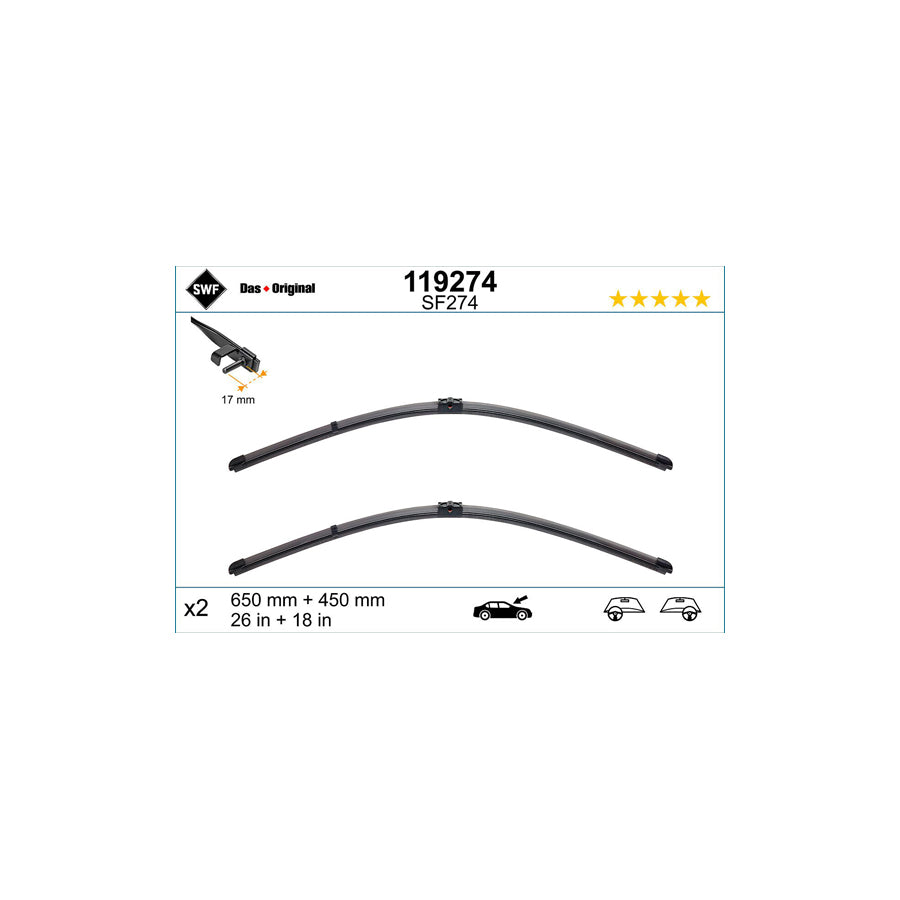 Swf Visioflex 119274 Wiper Blade | ML Performance UK Car Parts