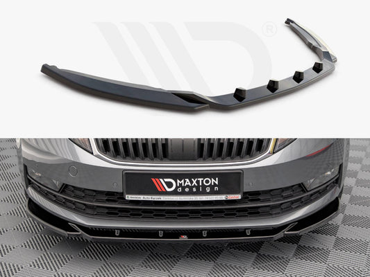 Maxton Design SK-OC-3F-FD2T Front Splitter V.2 Skoda Octavia MK3 Facelift (2016-2020) | ML Performance UK Car Parts