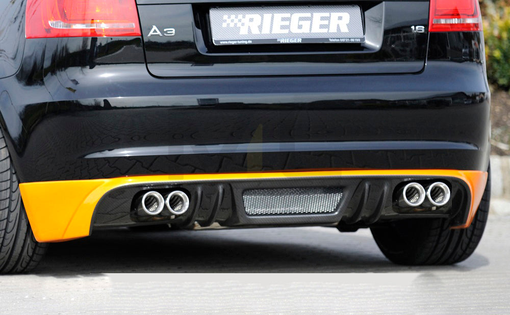 Rieger 00099838 Audi 8P A3 Rear Diffuser - Carbon-Look 2 | ML Performance UK Car Parts