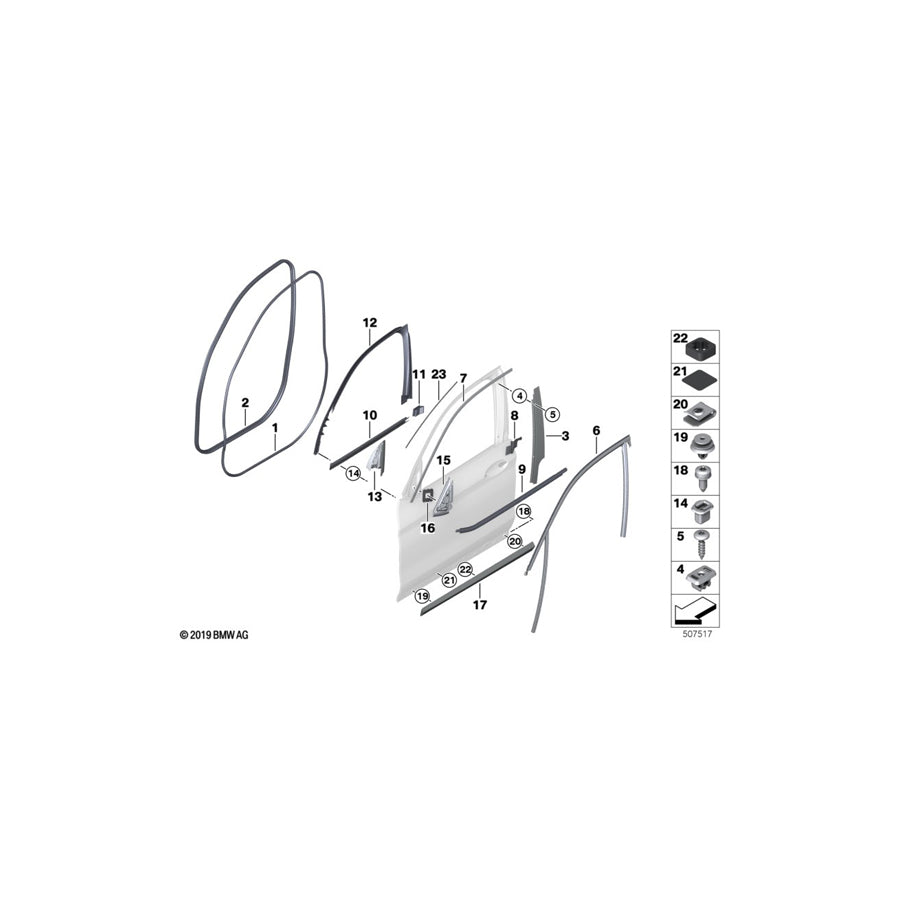 Genuine BMW 51339460514 End Cover, Door, Front Right ALEV 2 (Inc. X3 20iX, X3 30iX & X3 20i) | ML Performance UK