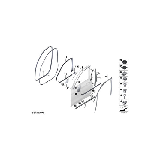 Genuine BMW 51339460514 End Cover, Door, Front Right ALEV 2 (Inc. X3 20iX, X3 30iX & X3 20i) | ML Performance UK